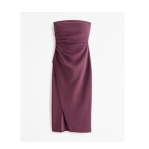 ABERCROMBIE STRAPLESS CREP MIDI DRESS